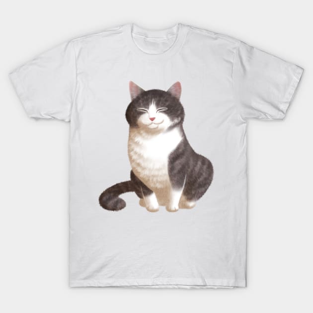 Badger the Happy Cat T-Shirt by tommartinart